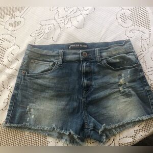 Express Denim Shorts, Raw Hem, Size 8